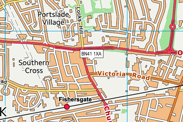 BN41 1XA map - OS VectorMap District (Ordnance Survey)