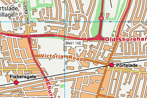 BN41 1XE map - OS VectorMap District (Ordnance Survey)