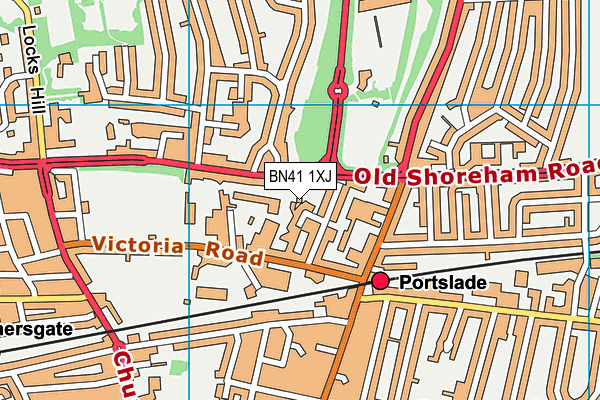 BN41 1XJ map - OS VectorMap District (Ordnance Survey)