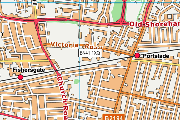 BN41 1XQ map - OS VectorMap District (Ordnance Survey)