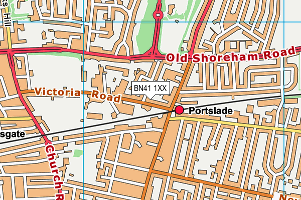 BN41 1XX map - OS VectorMap District (Ordnance Survey)