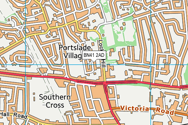 BN41 2AD map - OS VectorMap District (Ordnance Survey)