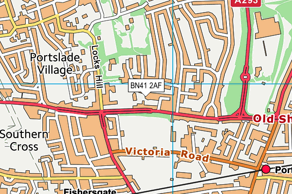 BN41 2AF map - OS VectorMap District (Ordnance Survey)