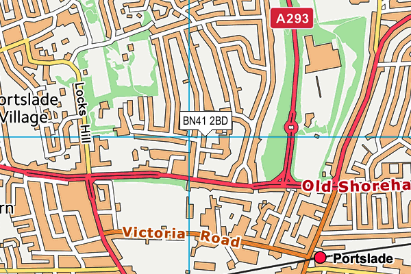 BN41 2BD map - OS VectorMap District (Ordnance Survey)