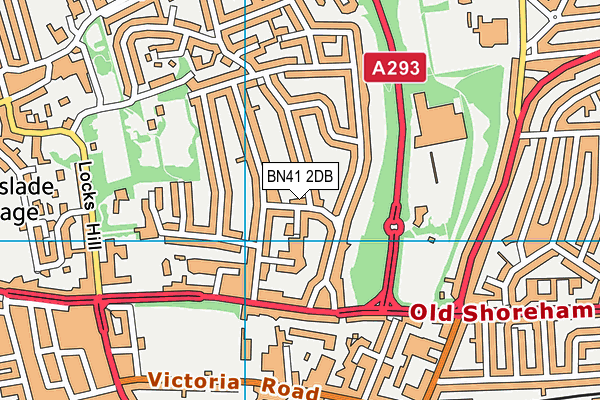 BN41 2DB map - OS VectorMap District (Ordnance Survey)
