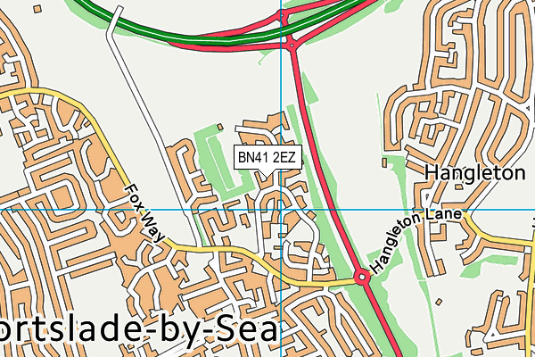 BN41 2EZ map - OS VectorMap District (Ordnance Survey)