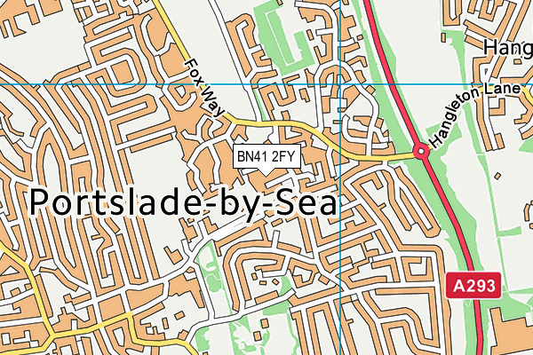 BN41 2FY map - OS VectorMap District (Ordnance Survey)