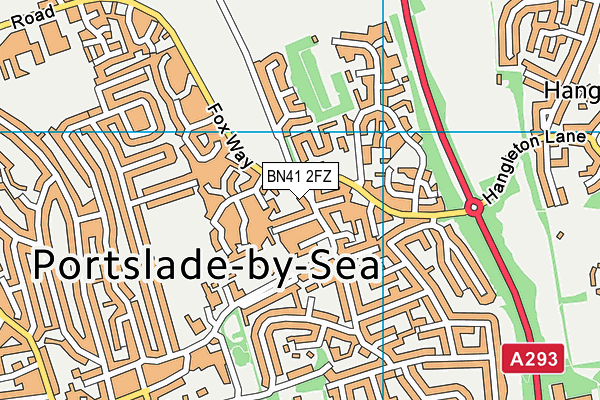 BN41 2FZ map - OS VectorMap District (Ordnance Survey)