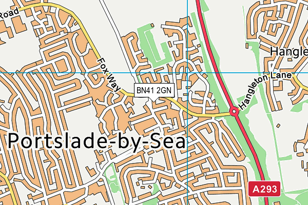 BN41 2GN map - OS VectorMap District (Ordnance Survey)