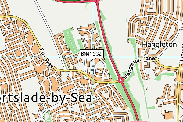 BN41 2GZ map - OS VectorMap District (Ordnance Survey)