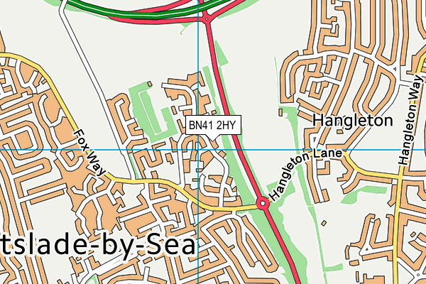 BN41 2HY map - OS VectorMap District (Ordnance Survey)