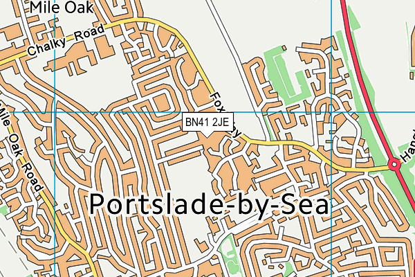 BN41 2JE map - OS VectorMap District (Ordnance Survey)