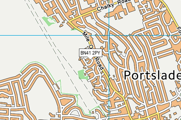 BN41 2PY map - OS VectorMap District (Ordnance Survey)
