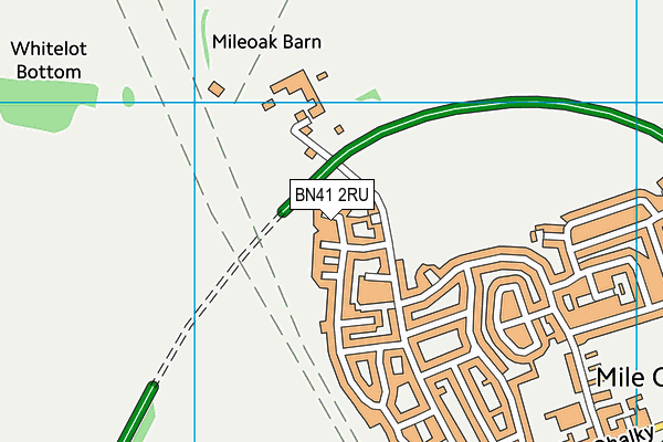 BN41 2RU map - OS VectorMap District (Ordnance Survey)