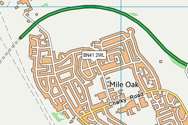 BN41 2WL map - OS VectorMap District (Ordnance Survey)