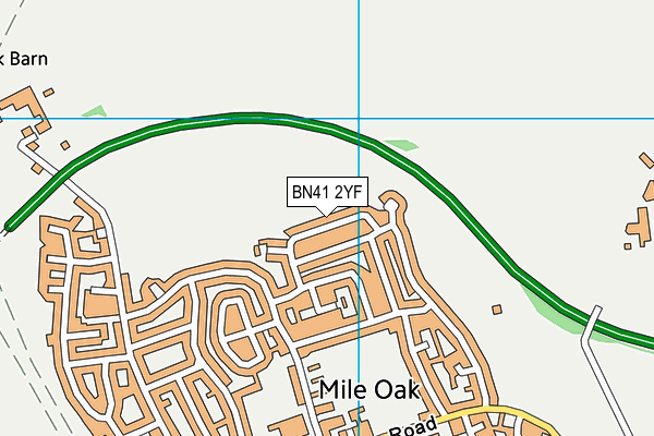BN41 2YF map - OS VectorMap District (Ordnance Survey)
