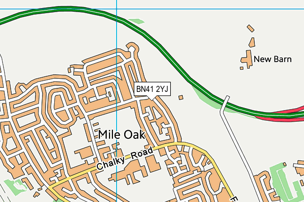 BN41 2YJ map - OS VectorMap District (Ordnance Survey)