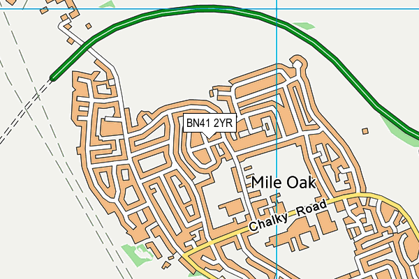 BN41 2YR map - OS VectorMap District (Ordnance Survey)