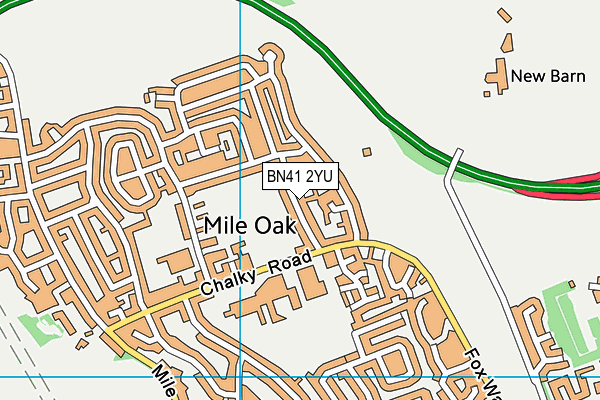 Mile Oak Recreation Ground map (BN41 2YU) - OS VectorMap District (Ordnance Survey)