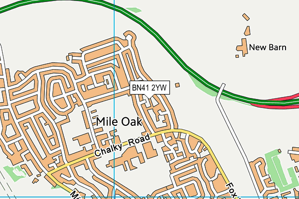 BN41 2YW map - OS VectorMap District (Ordnance Survey)