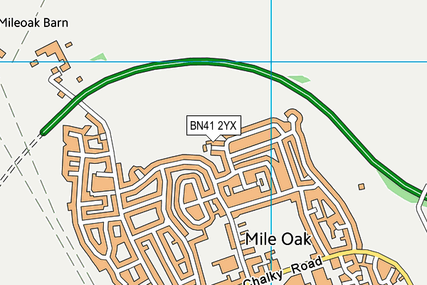 BN41 2YX map - OS VectorMap District (Ordnance Survey)