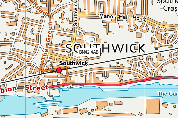 Southwick Recreation Ground map (BN42 4AB) - OS VectorMap District (Ordnance Survey)
