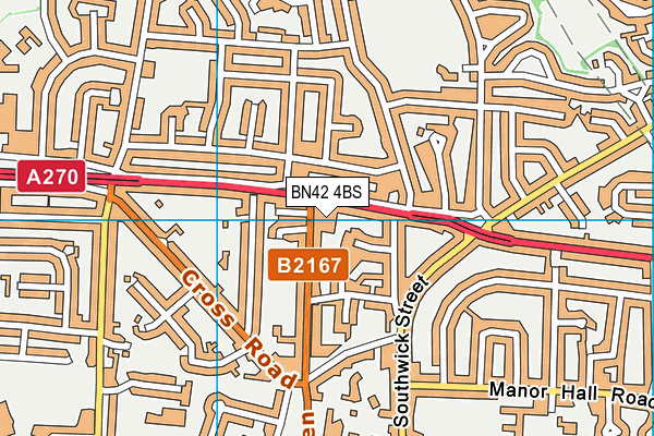 BN42 4BS map - OS VectorMap District (Ordnance Survey)