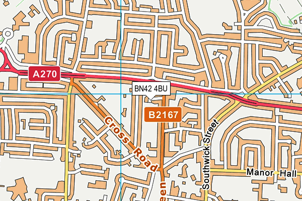 BN42 4BU map - OS VectorMap District (Ordnance Survey)