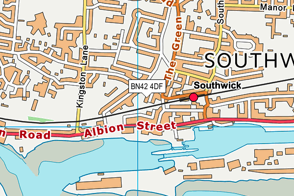 BN42 4DF map - OS VectorMap District (Ordnance Survey)