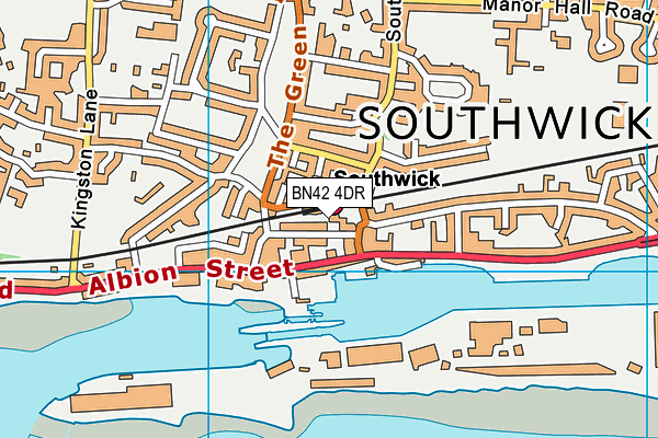 BN42 4DR map - OS VectorMap District (Ordnance Survey)
