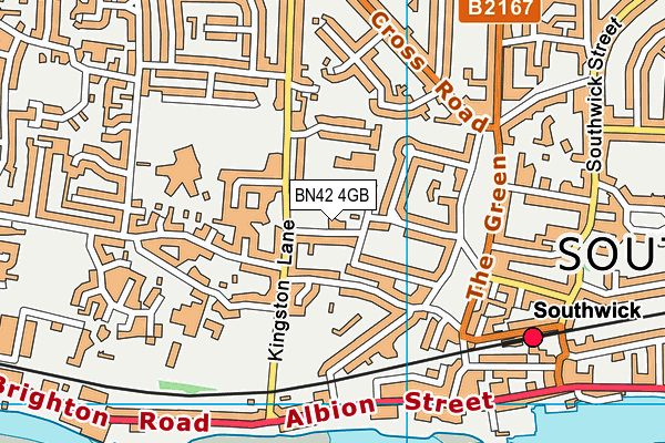 BN42 4GB map - OS VectorMap District (Ordnance Survey)