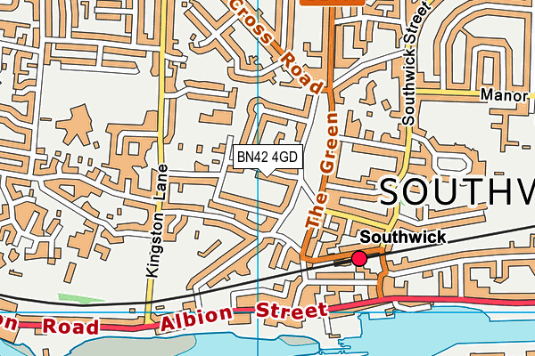 BN42 4GD map - OS VectorMap District (Ordnance Survey)