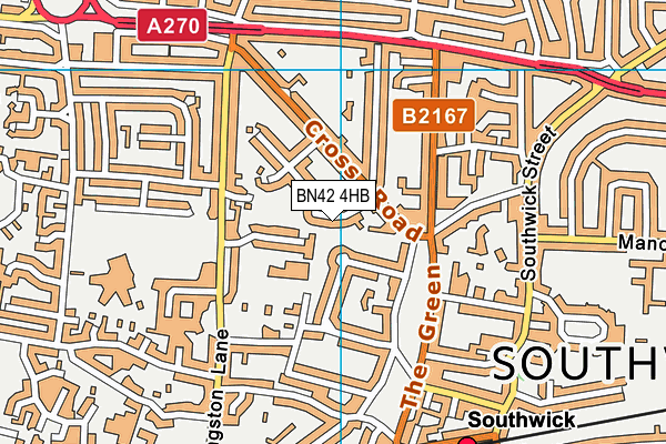BN42 4HB map - OS VectorMap District (Ordnance Survey)