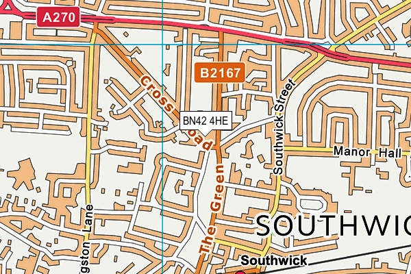 BN42 4HE map - OS VectorMap District (Ordnance Survey)