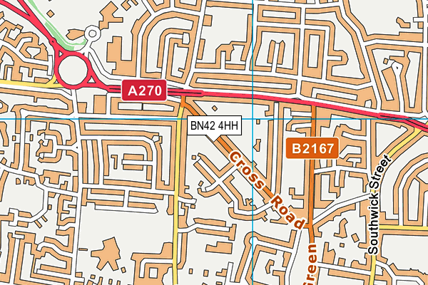 BN42 4HH map - OS VectorMap District (Ordnance Survey)