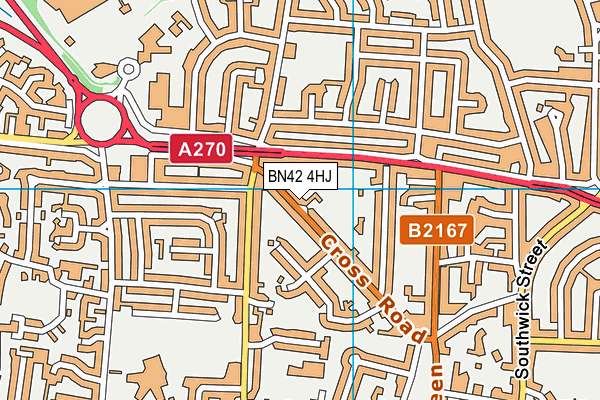BN42 4HJ map - OS VectorMap District (Ordnance Survey)