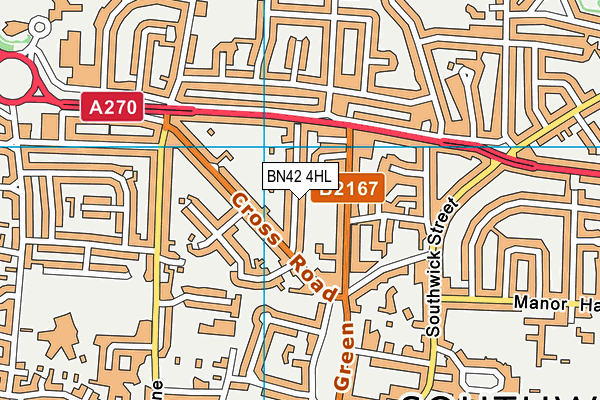 BN42 4HL map - OS VectorMap District (Ordnance Survey)