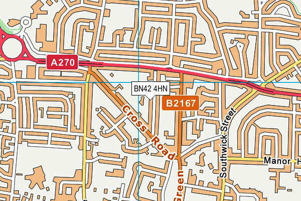 BN42 4HN map - OS VectorMap District (Ordnance Survey)