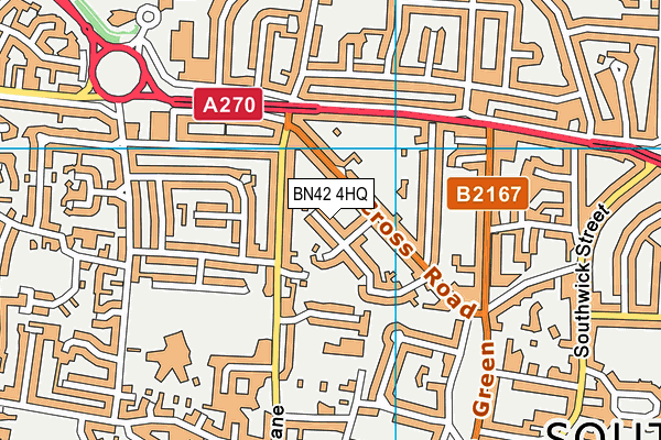 BN42 4HQ map - OS VectorMap District (Ordnance Survey)