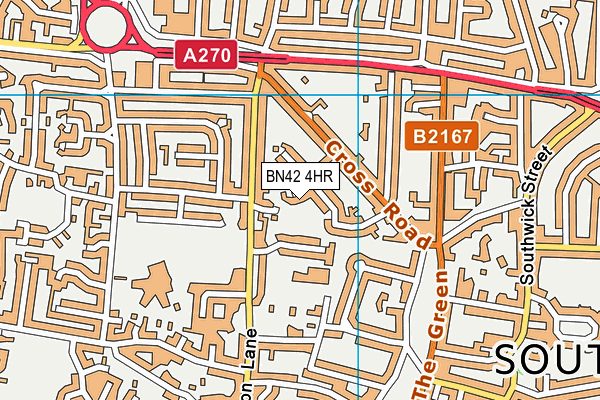 BN42 4HR map - OS VectorMap District (Ordnance Survey)
