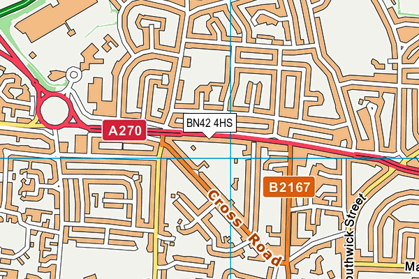 BN42 4HS map - OS VectorMap District (Ordnance Survey)