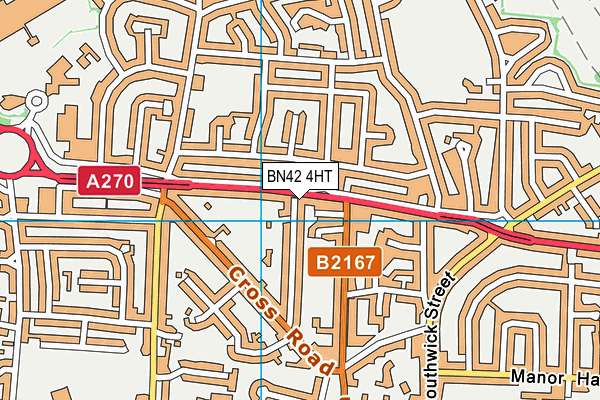 BN42 4HT map - OS VectorMap District (Ordnance Survey)