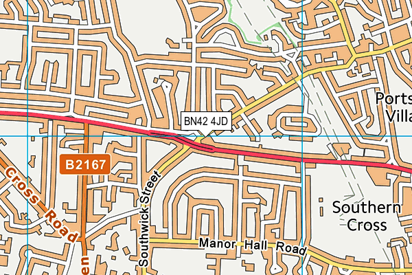BN42 4JD map - OS VectorMap District (Ordnance Survey)