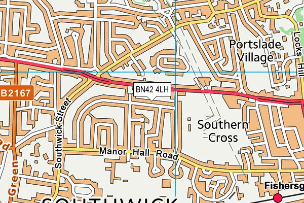 BN42 4LH map - OS VectorMap District (Ordnance Survey)