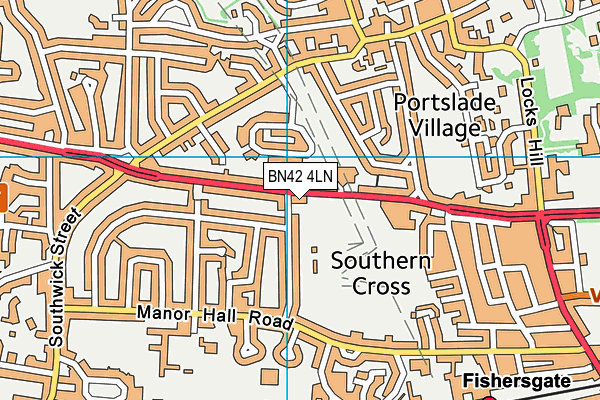 BN42 4LN map - OS VectorMap District (Ordnance Survey)