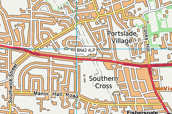 BN42 4LP map - OS VectorMap District (Ordnance Survey)