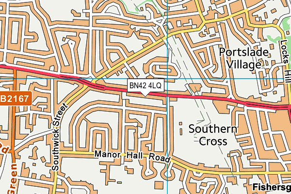 BN42 4LQ map - OS VectorMap District (Ordnance Survey)