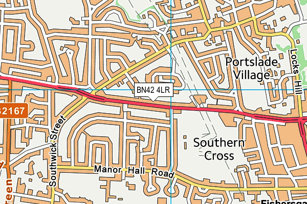 BN42 4LR map - OS VectorMap District (Ordnance Survey)