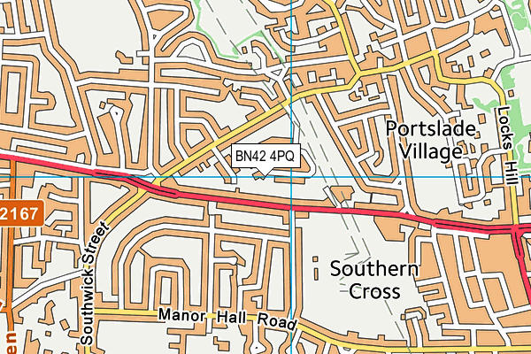 BN42 4PQ map - OS VectorMap District (Ordnance Survey)