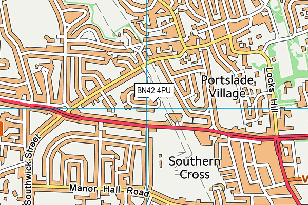 BN42 4PU map - OS VectorMap District (Ordnance Survey)